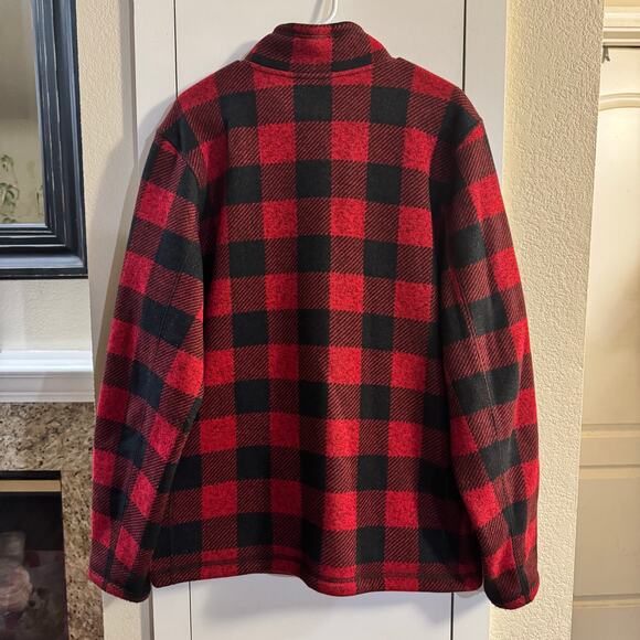 The North Face Buffalo Plaid 1/4 Zip Fleece Pullover Red Black Size Large - Picture 4 of 6